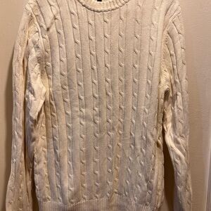Croft & Barrow Cream Cable Knit Crewneck Sweater